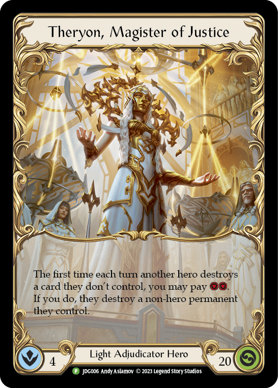 Theryon, Magister of Justice [JDG006] (Promo)  Cold Foil | Good Games Morley