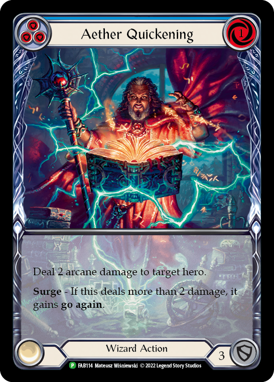 Aether Quickening (Blue) [FAB114] (Promo)  Rainbow Foil | Good Games Morley