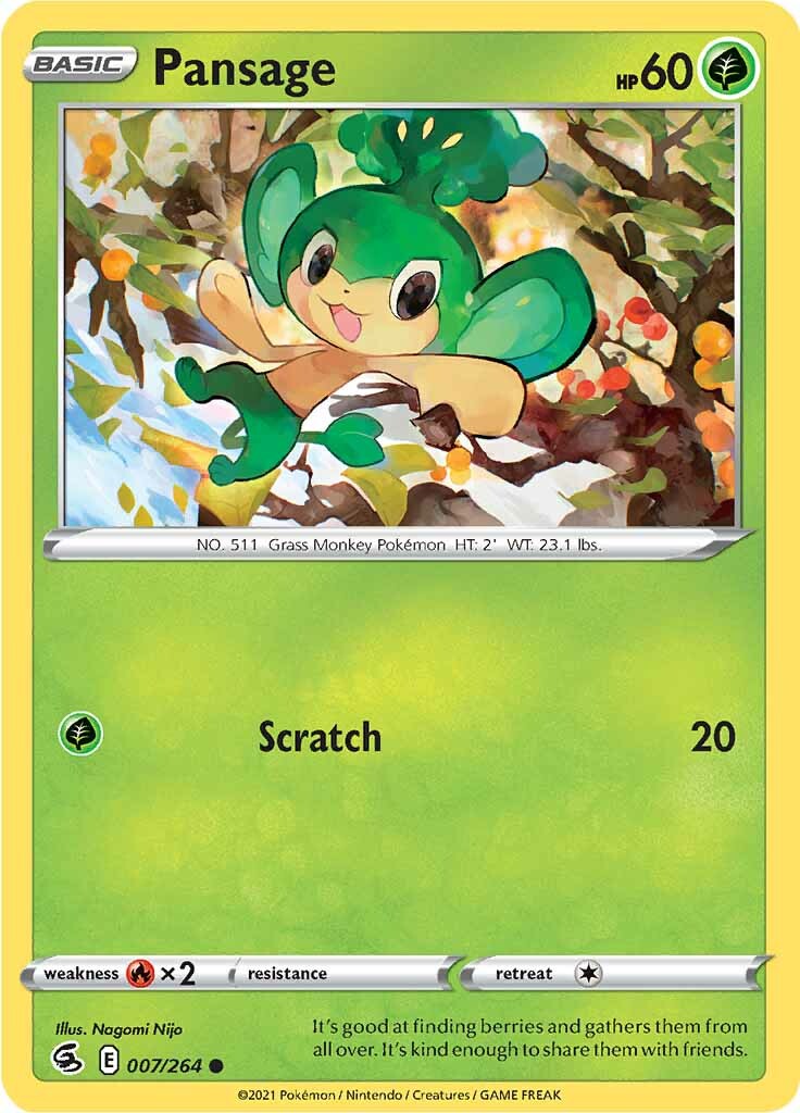 Pansage (007/264) [Sword & Shield: Fusion Strike] | Good Games Morley