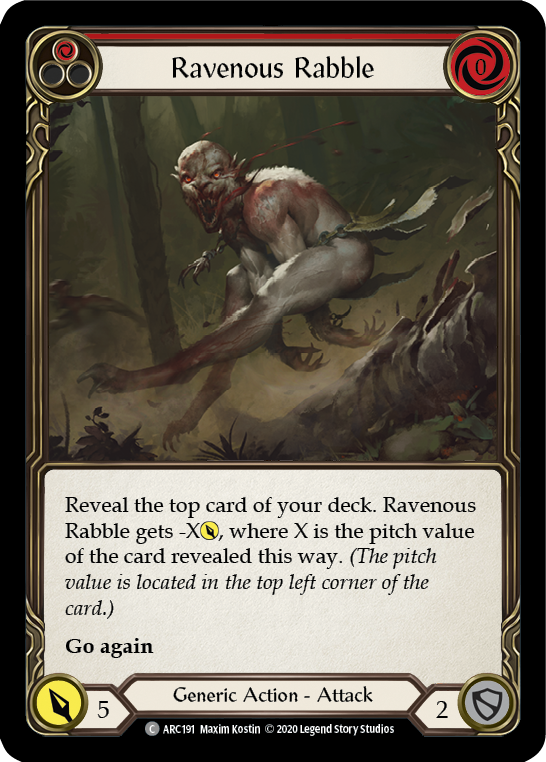 Ravenous Rabble (Red) [U-ARC191] (Arcane Rising Unlimited)  Unlimited Rainbow Foil | Good Games Morley