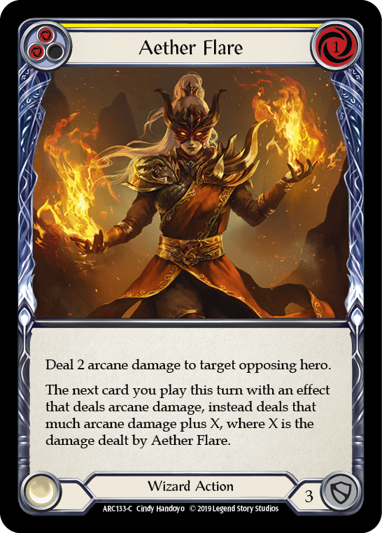Aether Flare (Yellow) [ARC133-C] (Arcane Rising)  1st Edition Rainbow Foil | Good Games Morley