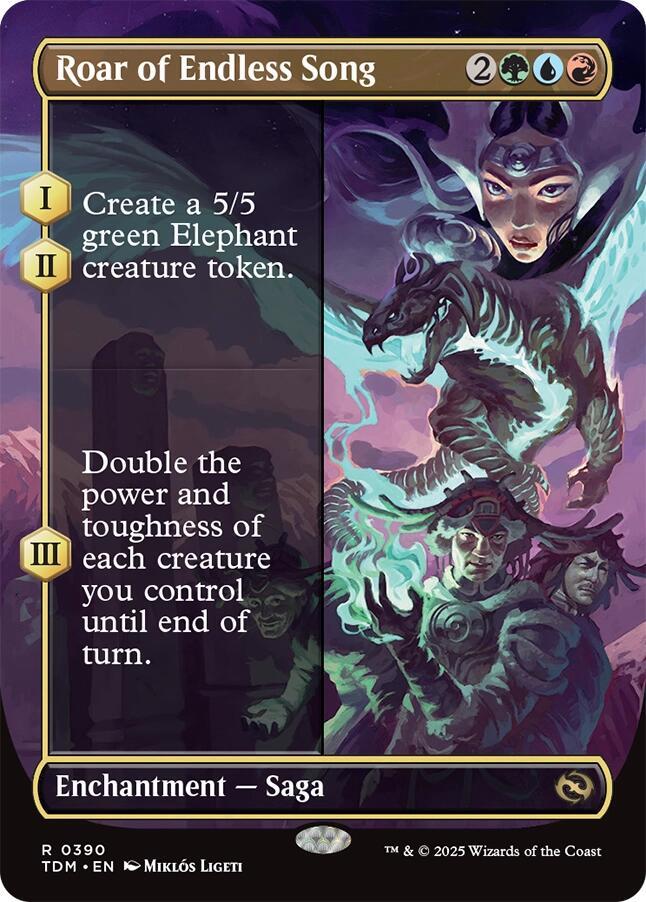 Roar of Endless Song 390 (Tarkir: Dragonstorm)  - Borderless Foil | Good Games Morley