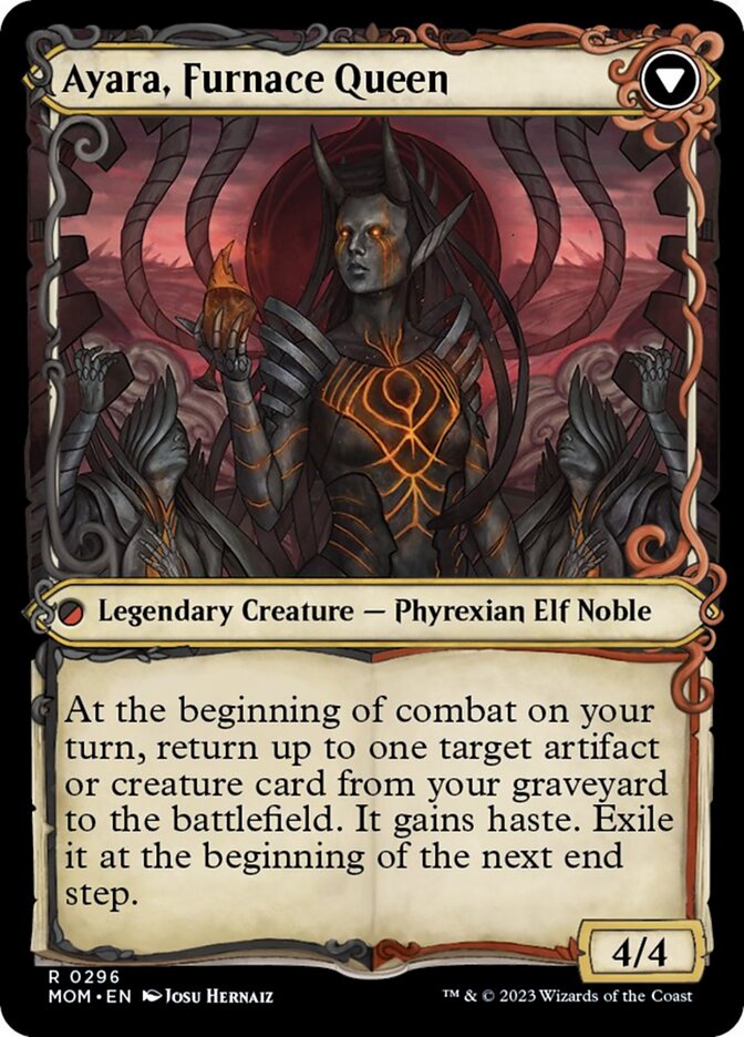 Ayara, Widow of the Realm // Ayara, Furnace Queen (Showcase Planar Booster Fun) [March of the Machine] | Good Games Morley
