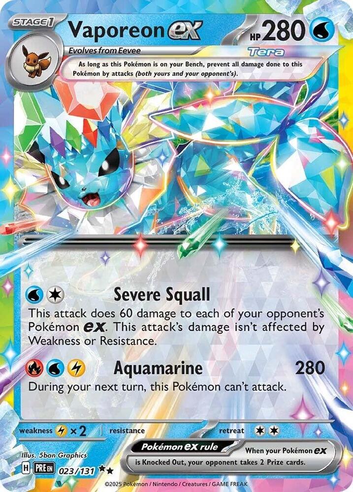 Vaporeon ex  023/131 (SV: Prismatic Evolutions)  - Holofoil | Good Games Morley