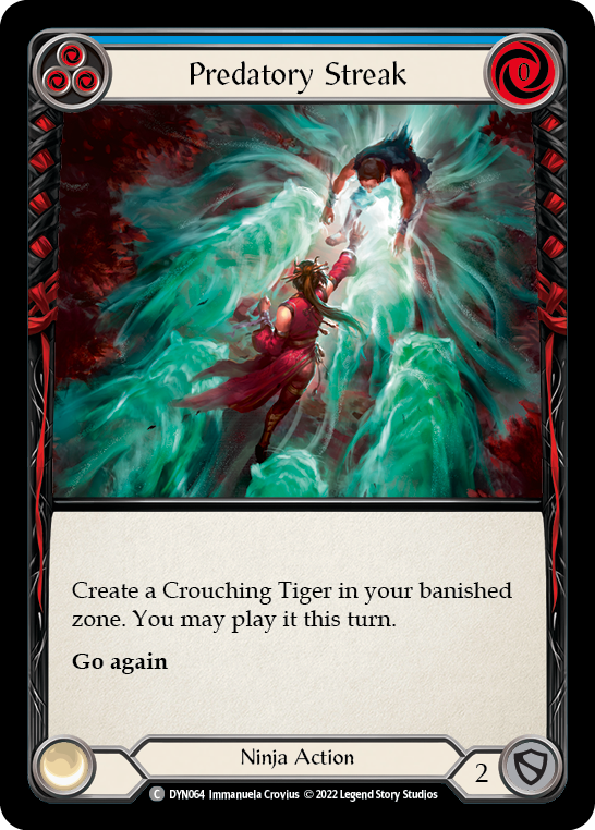Predatory Streak (Blue) [DYN064] (Dynasty)  Rainbow Foil | Good Games Morley