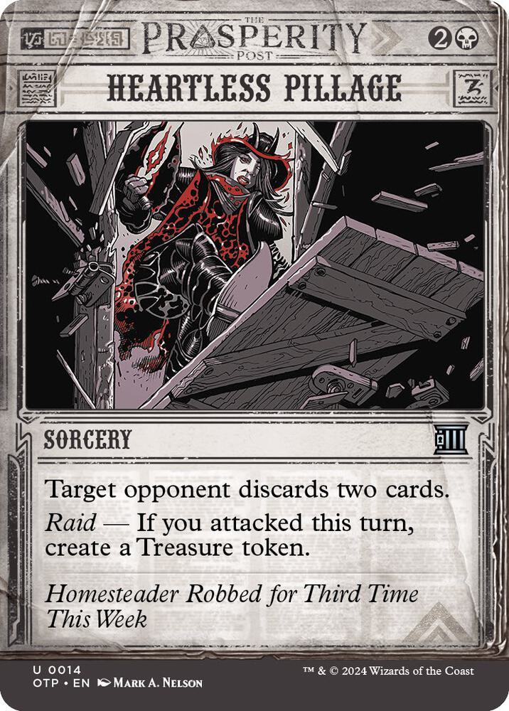 Heartless Pillage 14/65 (Outlaws of Thunder Junction: Breaking News)  - Showcase Foil | Good Games Morley