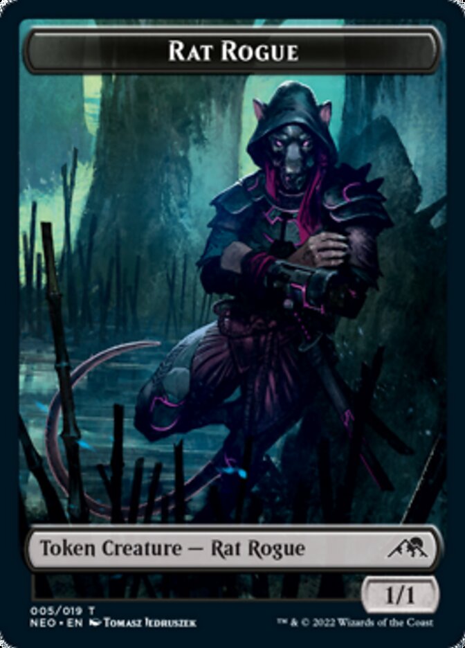 Spirit (002) // Rat Rogue Double-Sided Token [Kamigawa: Neon Dynasty Tokens] | Good Games Morley