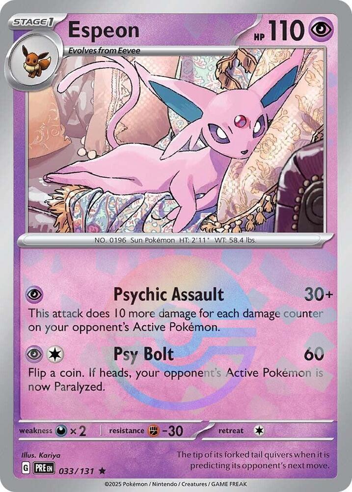 Espeon (033/131) (Poke Ball Pattern) [Scarlet & Violet: Prismatic Evolutions] | Good Games Morley