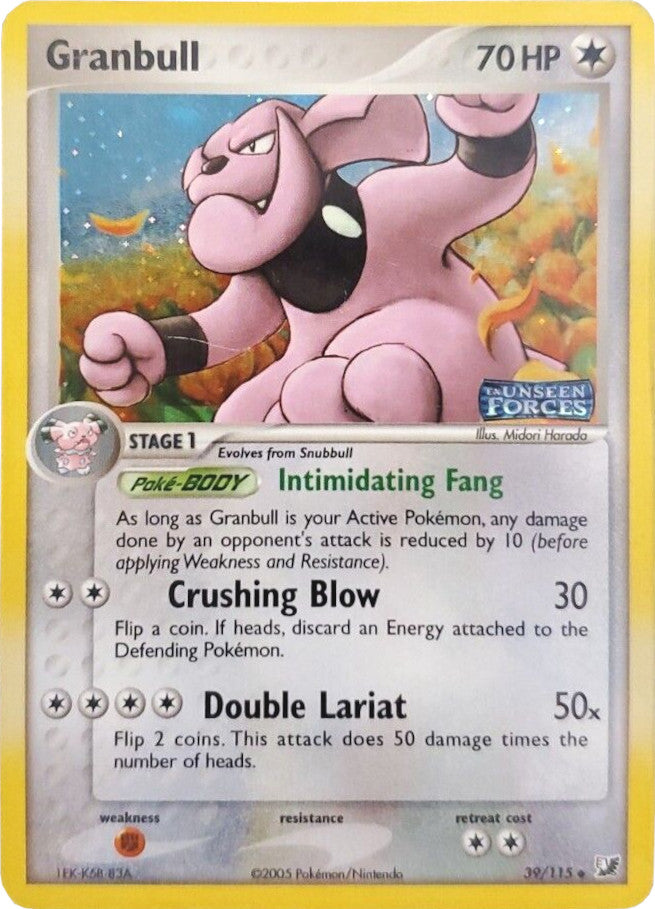 Granbull (39/115) (Stamped) [EX: Unseen Forces] | Good Games Morley