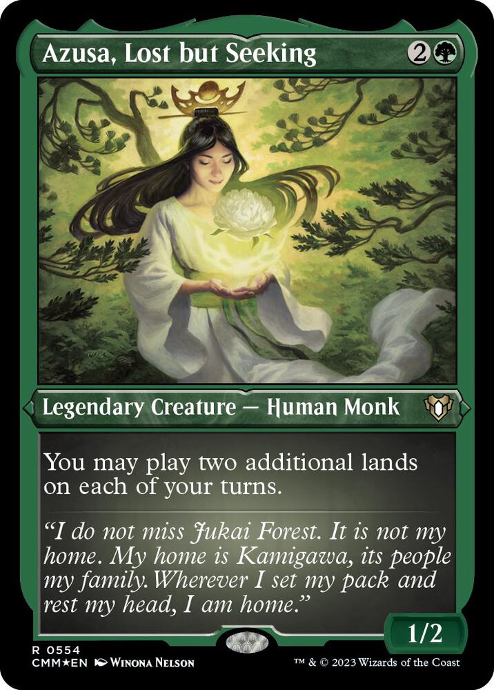 Azusa, Lost but Seeking 554 (Commander Masters)  - Etched Foil | Good Games Morley