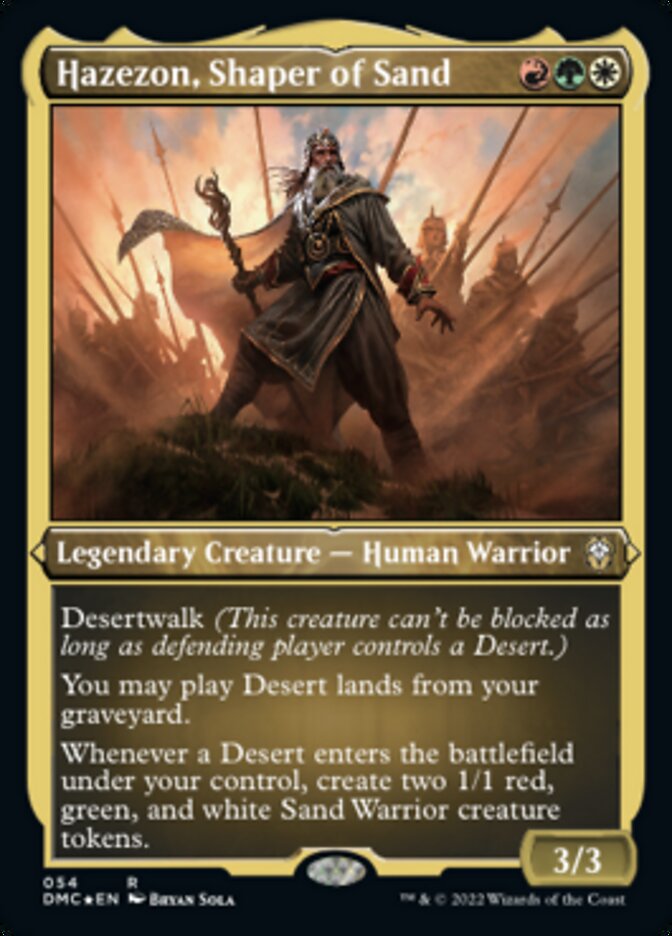 Hazezon, Shaper of Sand (Foil Etched) [Dominaria United Commander] | Good Games Morley
