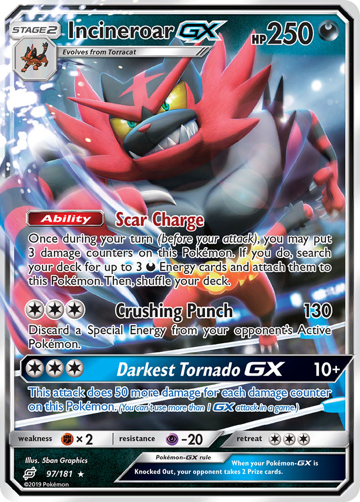 Incineroar GX (97/181) [Sun & Moon: Team Up] | Good Games Morley