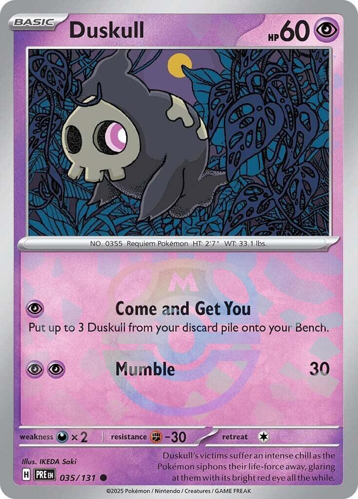 Duskull 035/131 (SV: Prismatic Evolutions)  - Master Ball Holofoil | Good Games Morley