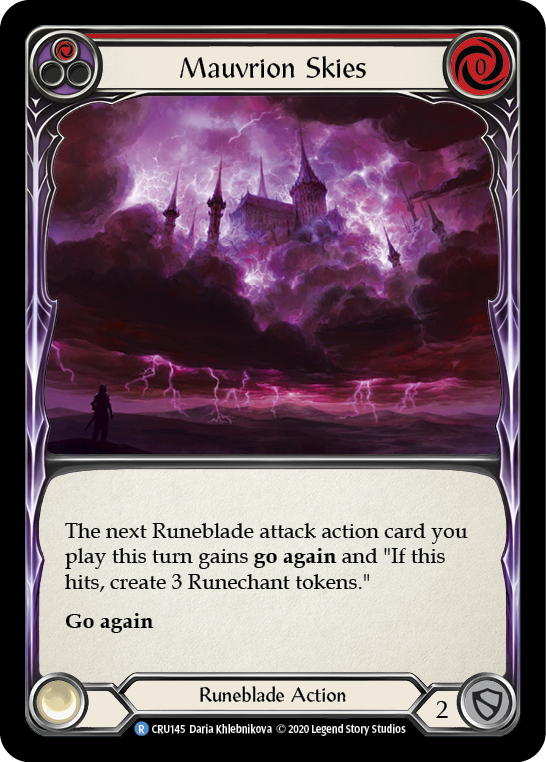 Mauvrion Skies (Red) [CRU145] (Crucible of War)  1st Edition Rainbow Foil | Good Games Morley