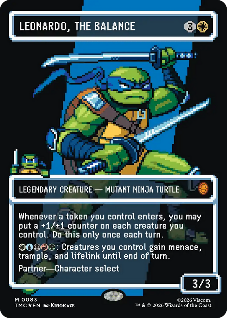 Leonardo, the Balance (0083) (Borderless) (Surge Foil) [Teenage Mutant Ninja Turtles Commander] | Good Games Morley