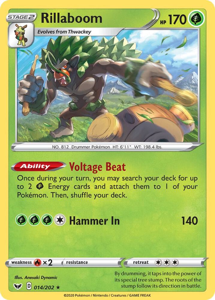 Rillaboom 014/202 (SWSH01: Sword & Shield Base Set)  - Holofoil | Good Games Morley