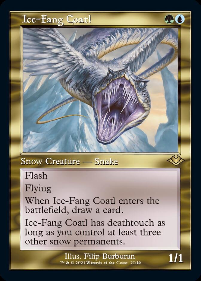 Ice-Fang Coatl (Retro Foil Etched) [Modern Horizons] | Good Games Morley