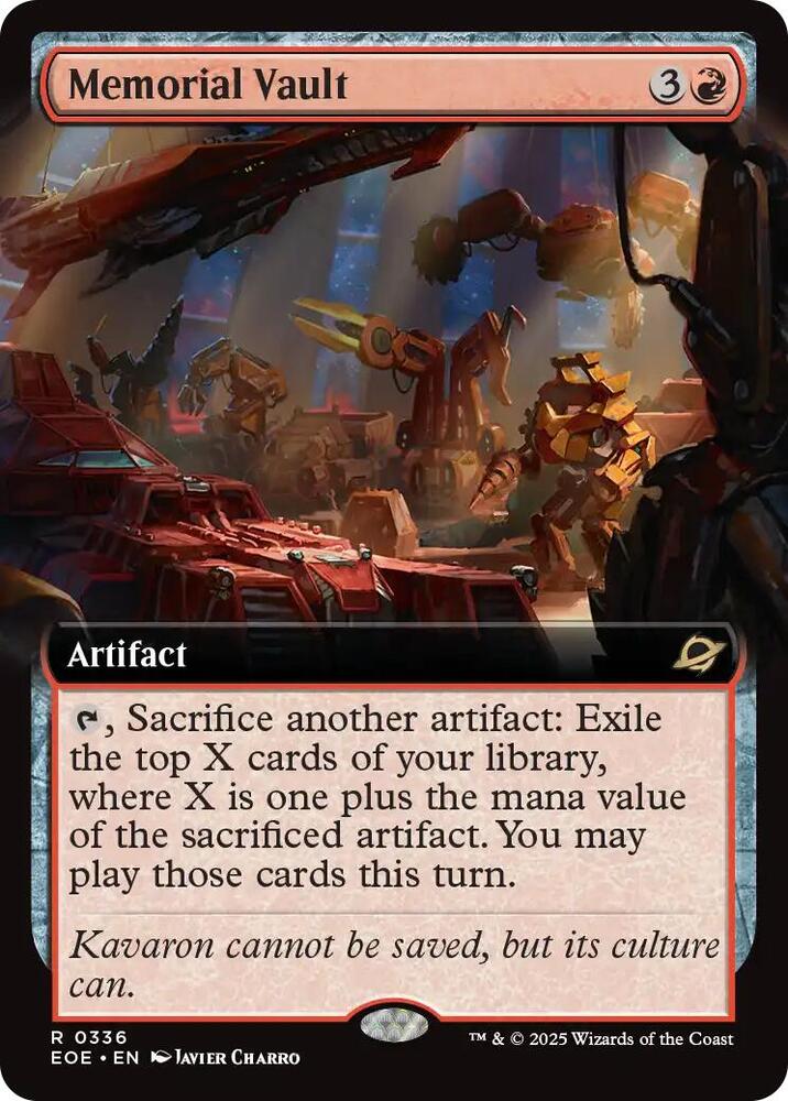 Memorial Vault  336/276 (Edge of Eternities)  - Extended Art Foil | Good Games Morley