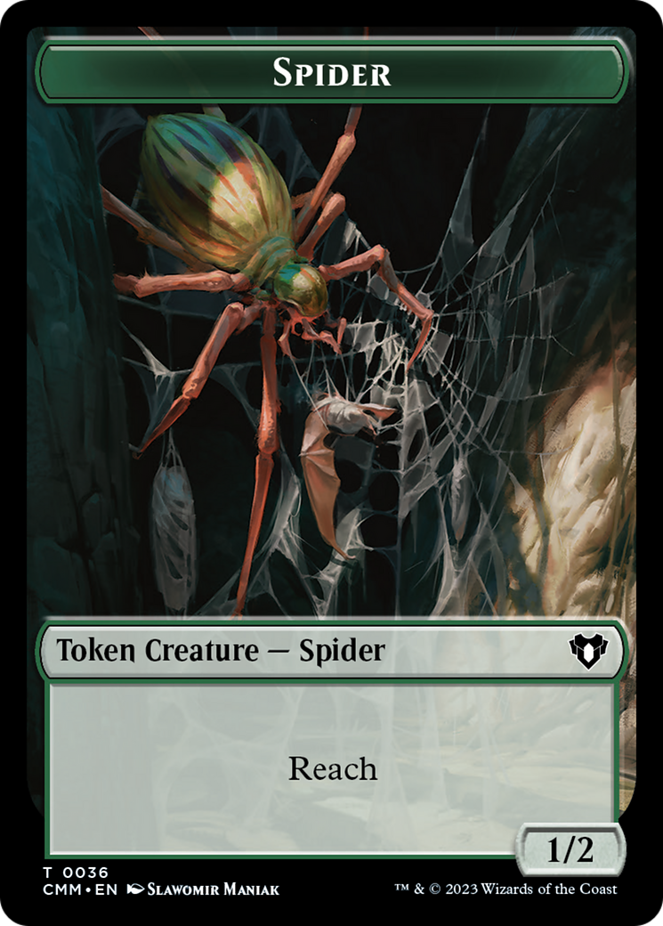 Wurm // Spider Double-Sided Token [Commander Masters Tokens] | Good Games Morley