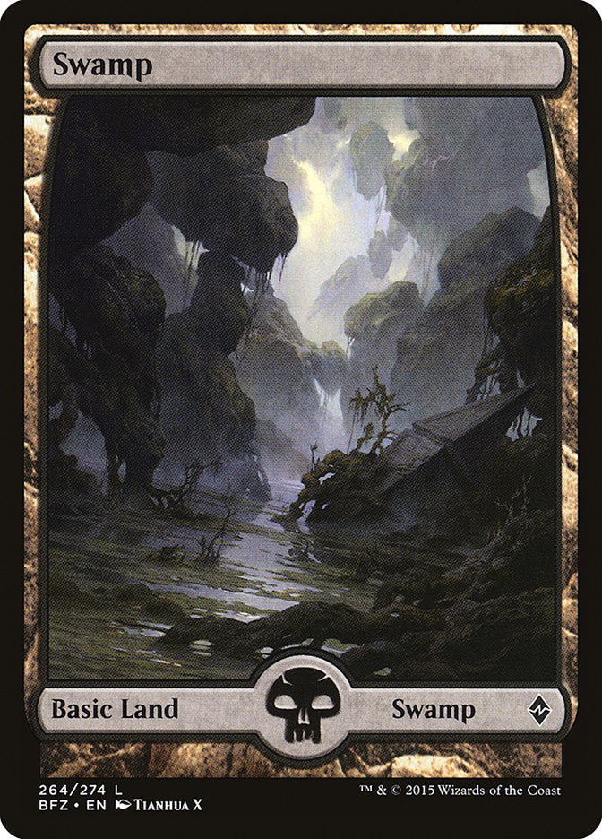 Swamp (264) (Full Art) [Battle for Zendikar] | Good Games Morley