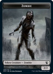 Zombie // Zombie Double-Sided Token (005 MIC/005 MID) [Innistrad: Midnight Hunt Commander Tokens] | Good Games Morley