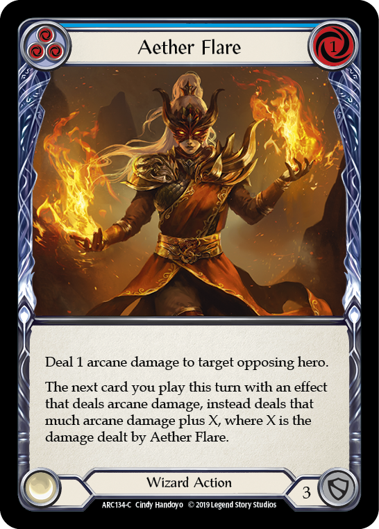 Aether Flare (Blue) [ARC134-C] (Arcane Rising)  1st Edition Rainbow Foil | Good Games Morley