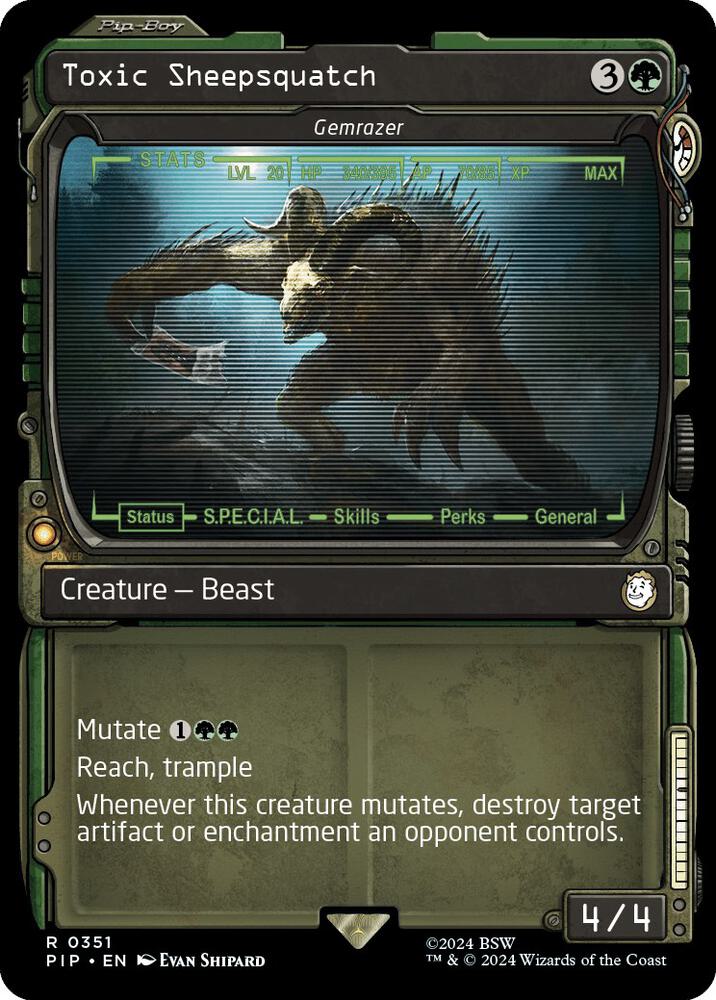 Toxic Sheepsquatch - Gemrazer 351 (Universes Beyond: Fallout)  - Showcase Foil | Good Games Morley