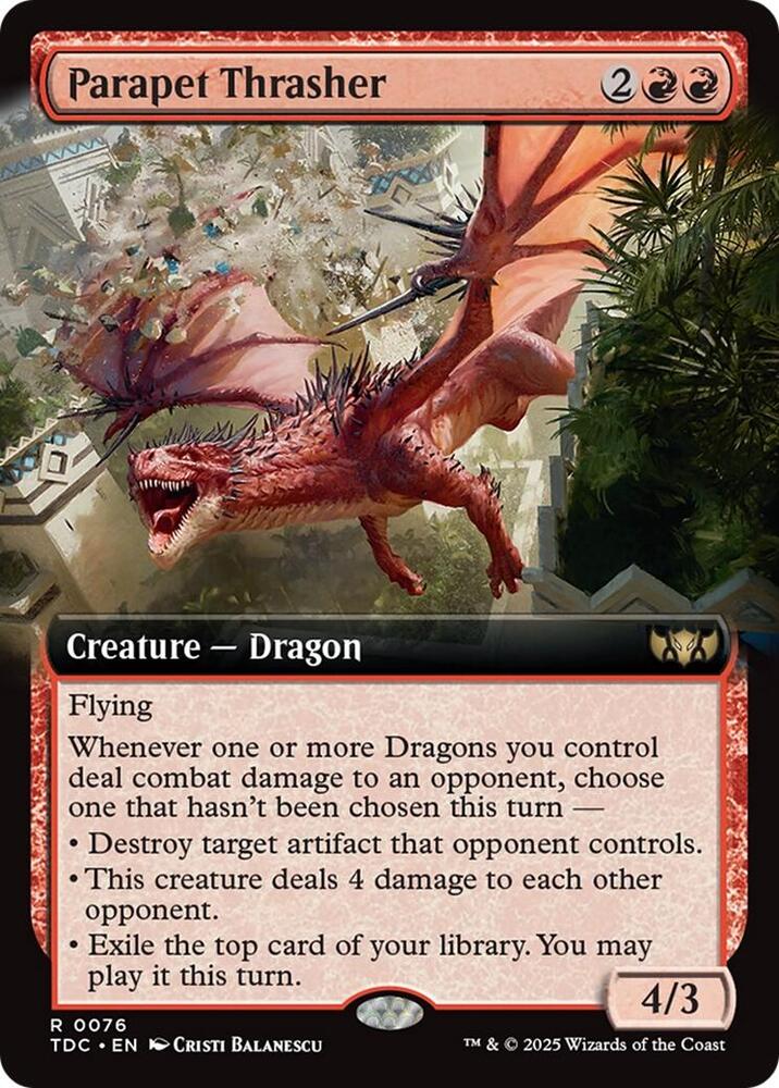 Parapet Thrasher 76 (Commander: Tarkir: Dragonstorm)  - Extended Art | Good Games Morley