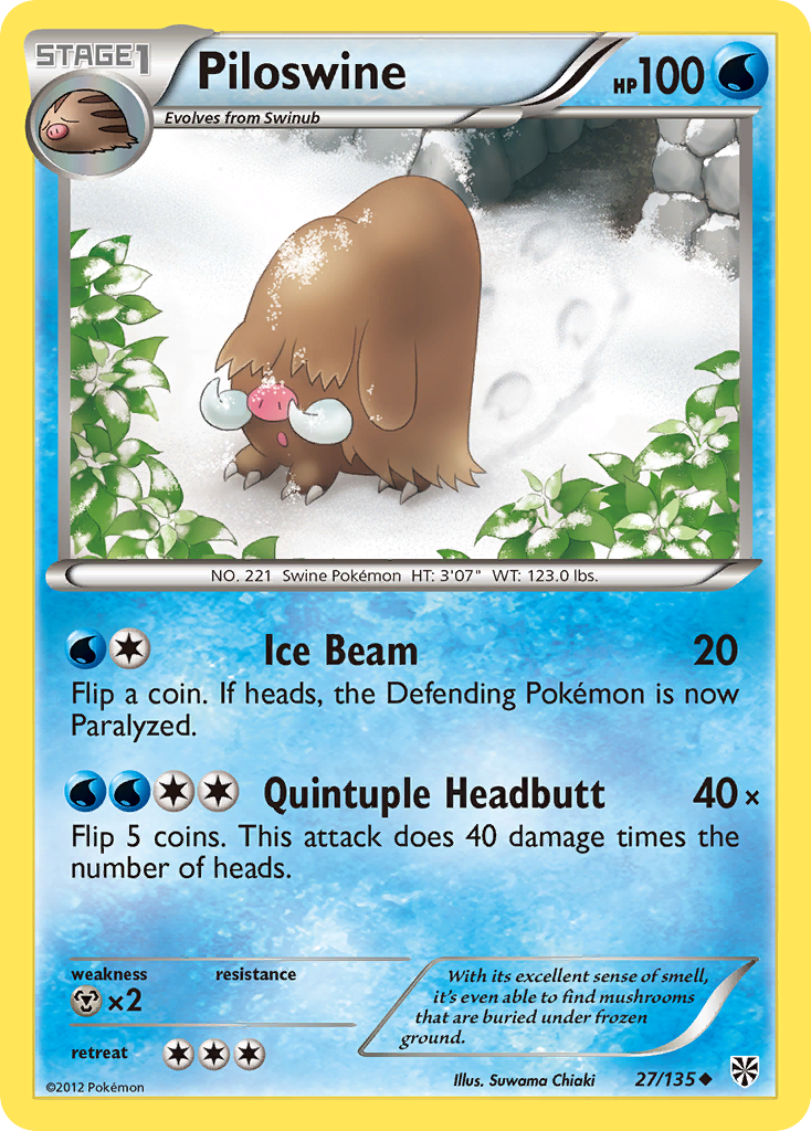 Piloswine (27/135) [Black & White: Plasma Storm] | Good Games Morley