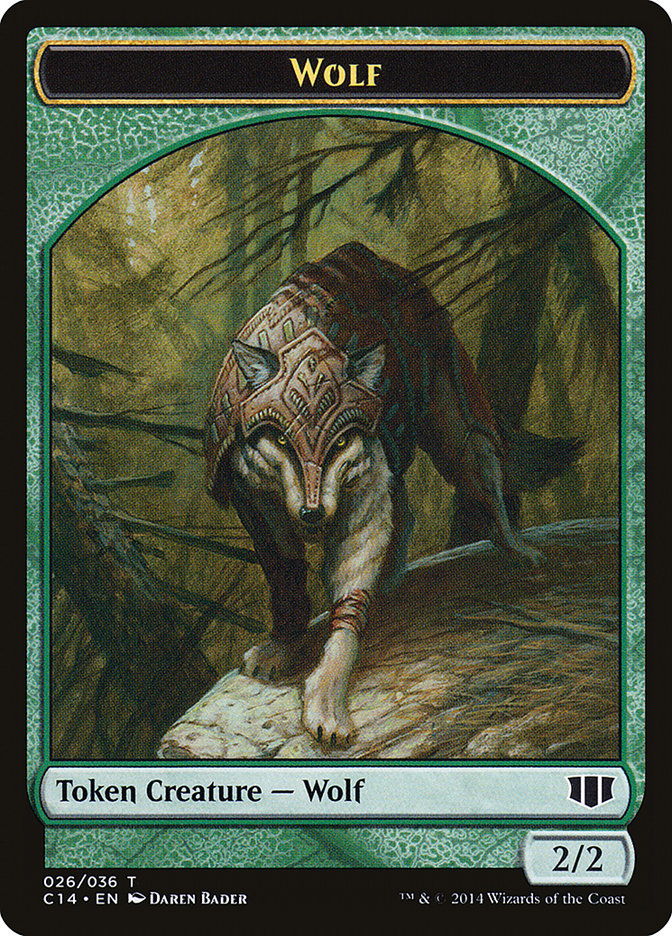 Treefolk // Wolf Double-Sided Token [Commander 2014 Tokens] | Good Games Morley