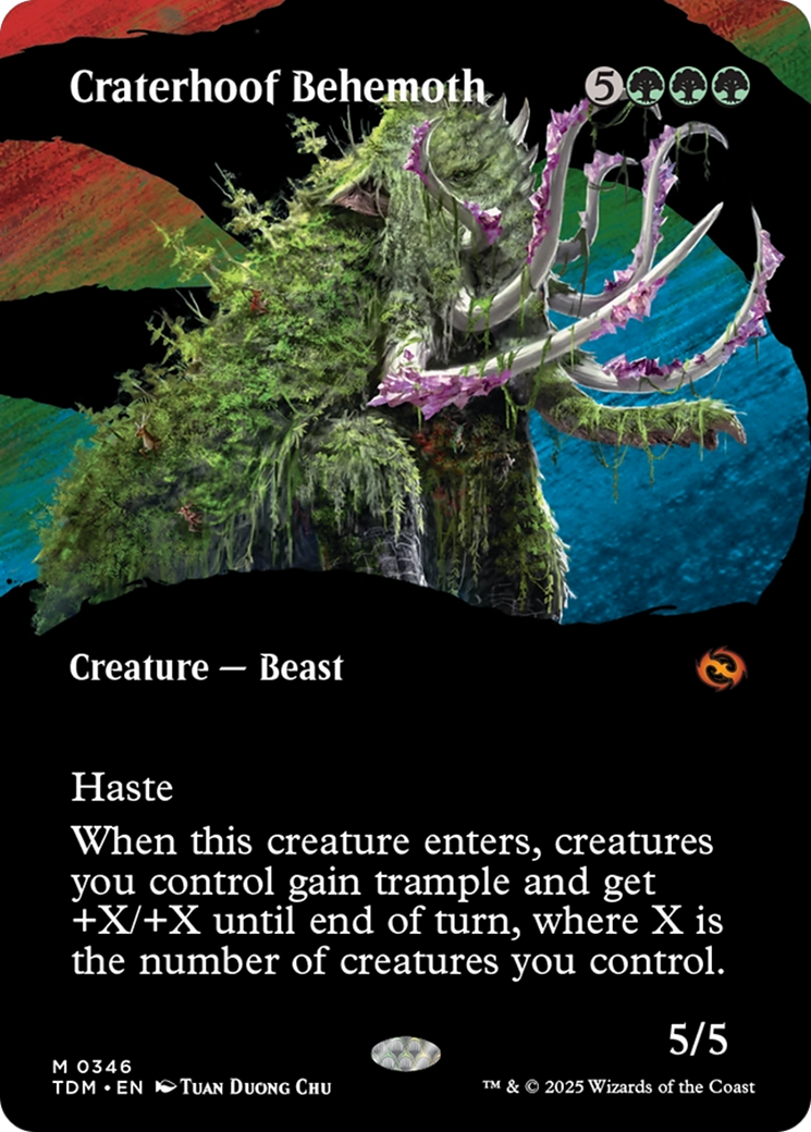Craterhoof Behemoth (Borderless) [Tarkir: Dragonstorm] | Good Games Morley