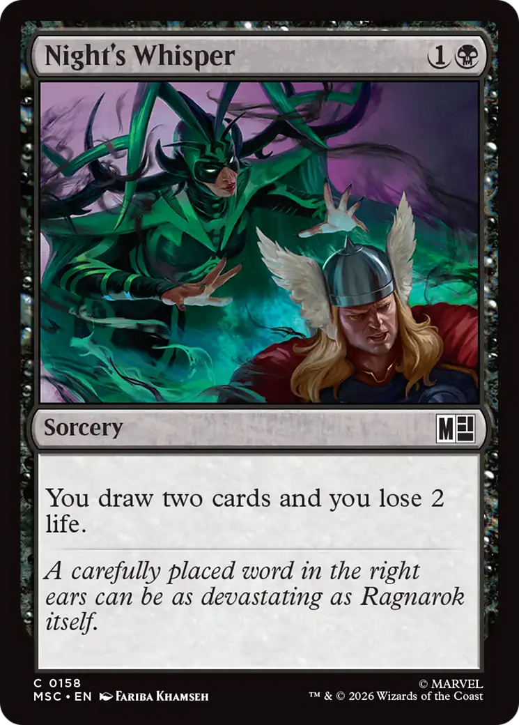 Night's Whisper (Surge Foil) [Marvel Super Heroes Commander] | Good Games Morley
