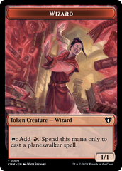 Chandra, Torch of Defiance Emblem // Wizard Double-Sided Token [Commander Masters Tokens] | Good Games Morley