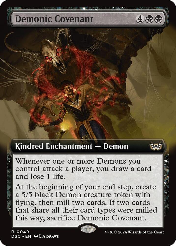 Demonic Covenant 49 (Commander: Duskmourn: House of Horror)  - Extended Art | Good Games Morley