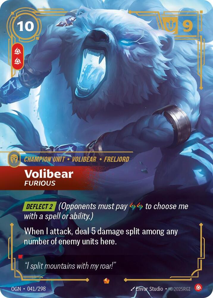 Volibear - Furious 041/298 (Origins)  - Foil | Good Games Morley