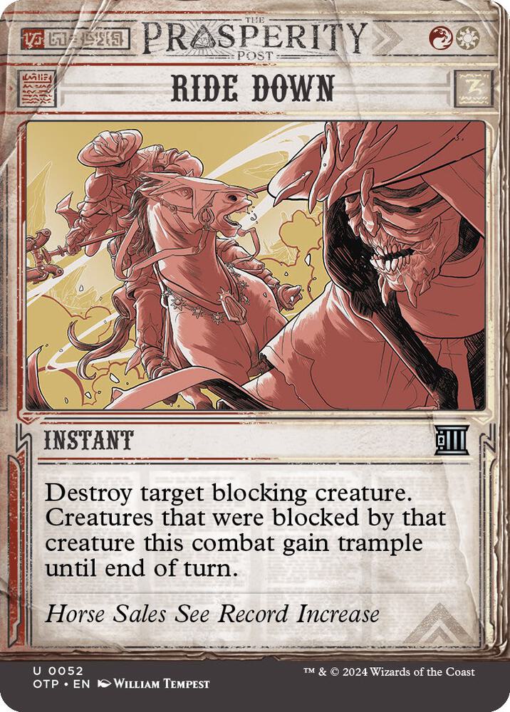 Ride Down 52/65 (Outlaws of Thunder Junction: Breaking News)  - Showcase Foil | Good Games Morley