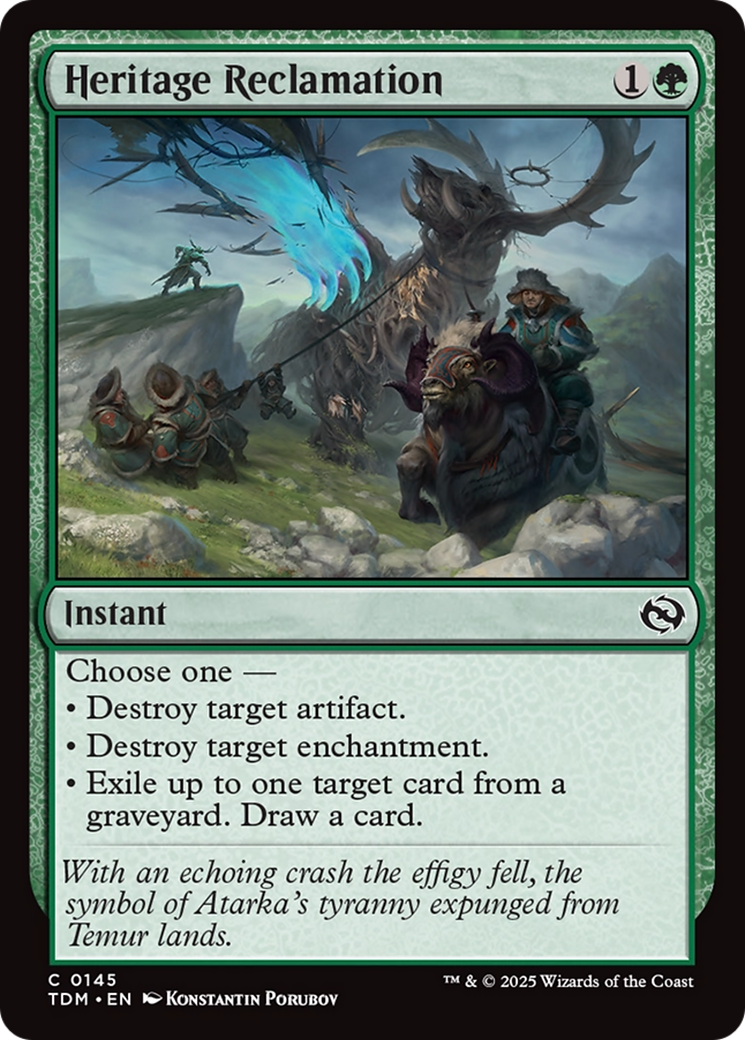 Heritage Reclamation [Tarkir: Dragonstorm] | Good Games Morley