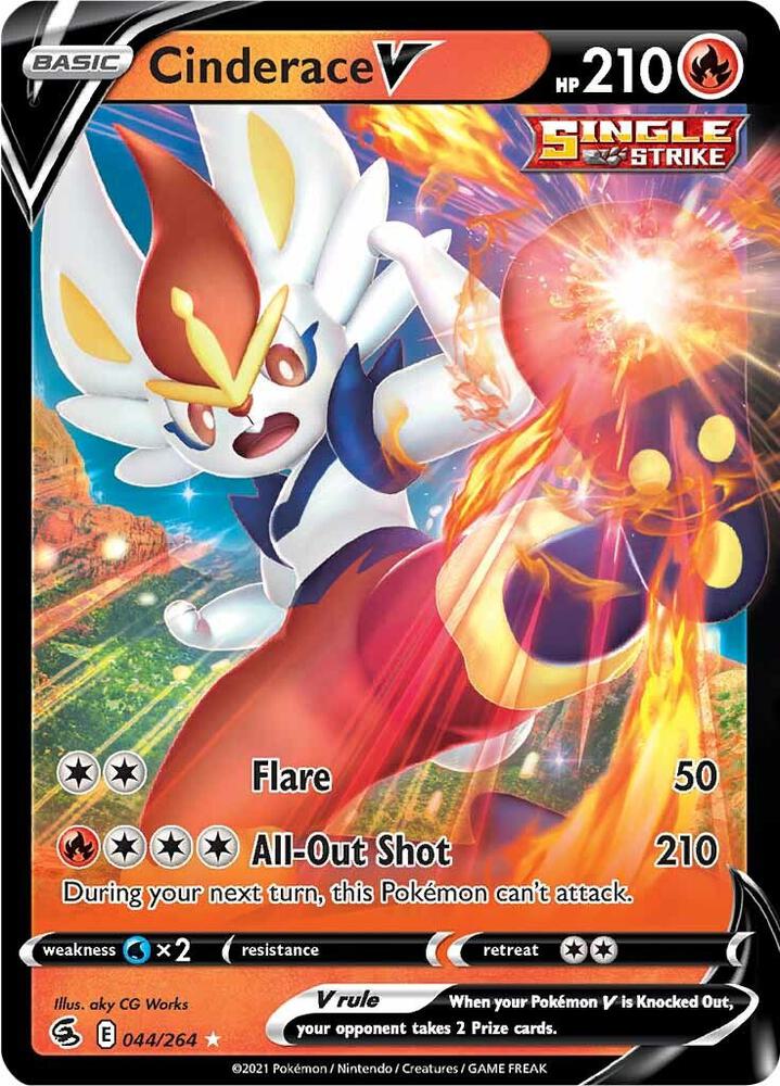 Cinderace V 044/264 (SWSH08: Fusion Strike)  - Holofoil | Good Games Morley