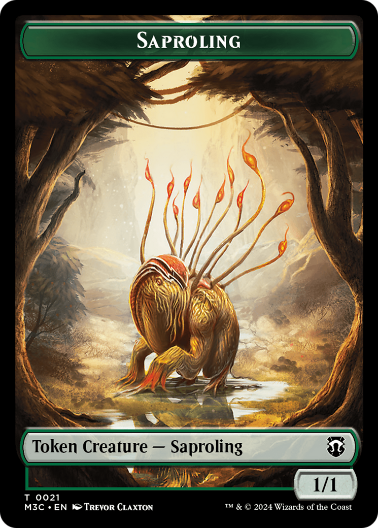 Garruk, Apex Predator Emblem // Saproling Double-Sided Token [Modern Horizons 3 Commander Tokens] | Good Games Morley