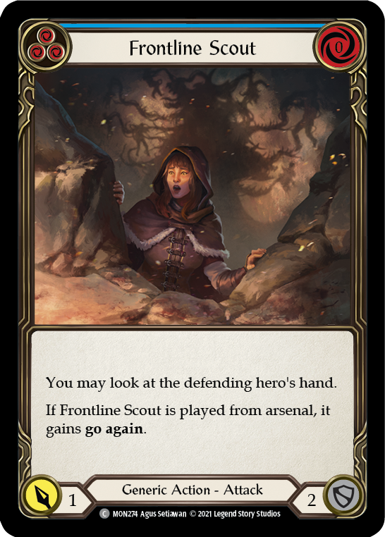Frontline Scout (Blue) [MON274-RF] (Monarch)  1st Edition Rainbow Foil | Good Games Morley