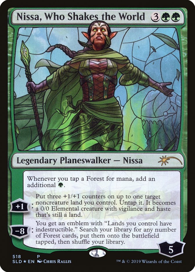 Nissa, Who Shakes the World (Stained Glass) [Secret Lair Drop Promos] | Good Games Morley