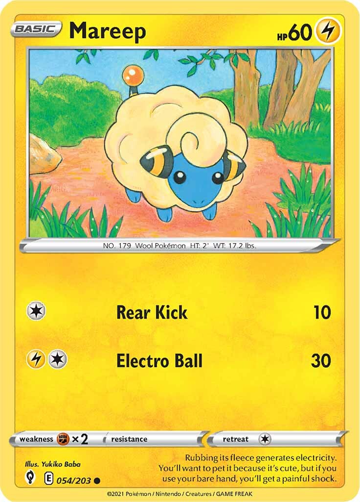 Mareep (054/203) [Sword & Shield: Evolving Skies] | Good Games Morley