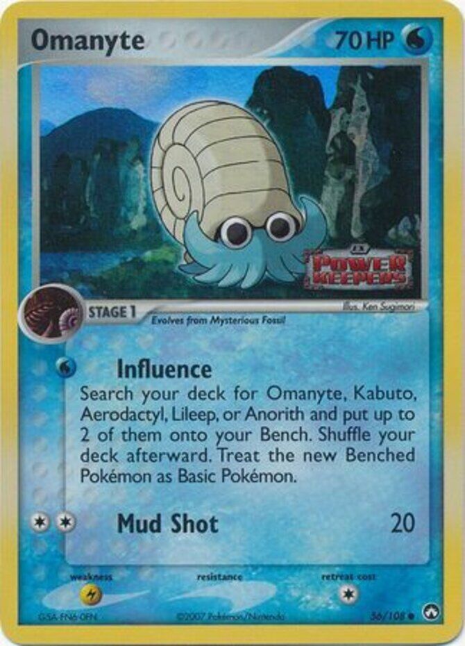 Omanyte (56/108) (Stamped) [EX: Power Keepers] | Good Games Morley