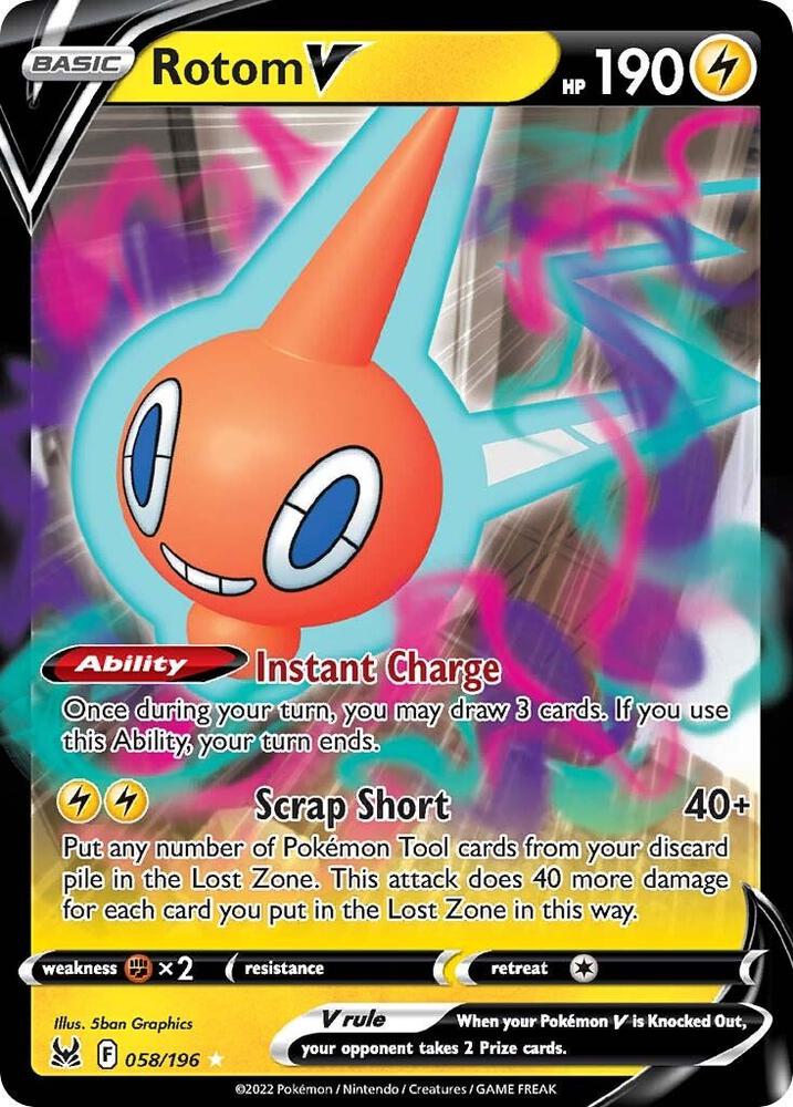 Rotom V 058/196 (SWSH11: Lost Origin)  - Holofoil | Good Games Morley