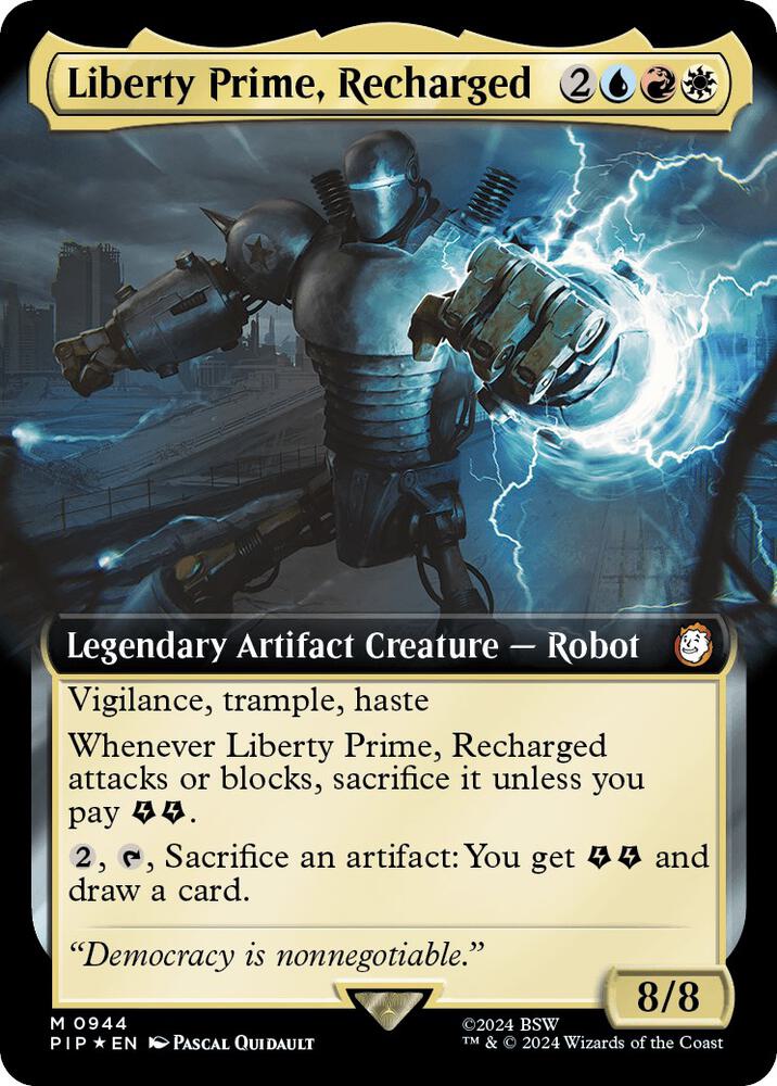 Liberty Prime, Recharged 944/326 (Universes Beyond: Fallout)  - Extended Art Surge Foil | Good Games Morley