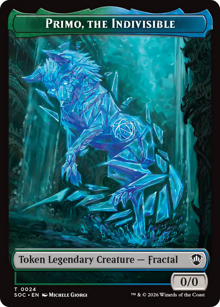 Beast // Primo, The Indivisible Double-Sided Token [Secrets of Strixhaven Commander Tokens] | Good Games Morley