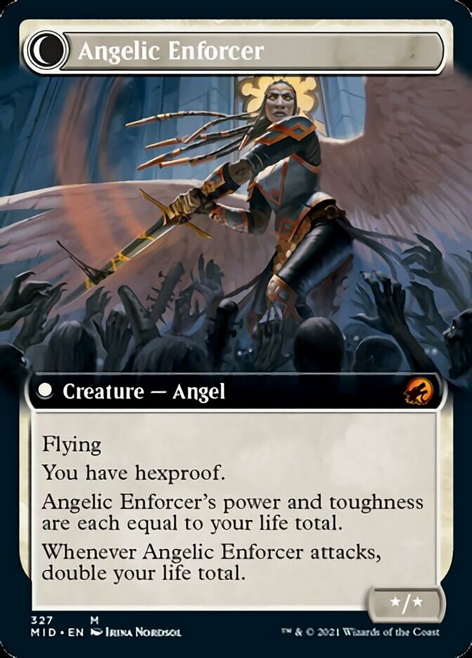 Enduring Angel // Angelic Enforcer (Extended Art) [Innistrad: Midnight Hunt] | Good Games Morley