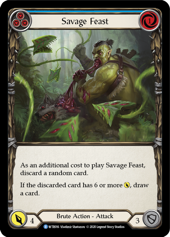 Savage Feast (Blue) [U-WTR016] (Welcome to Rathe Unlimited)  Unlimited Rainbow Foil | Good Games Morley