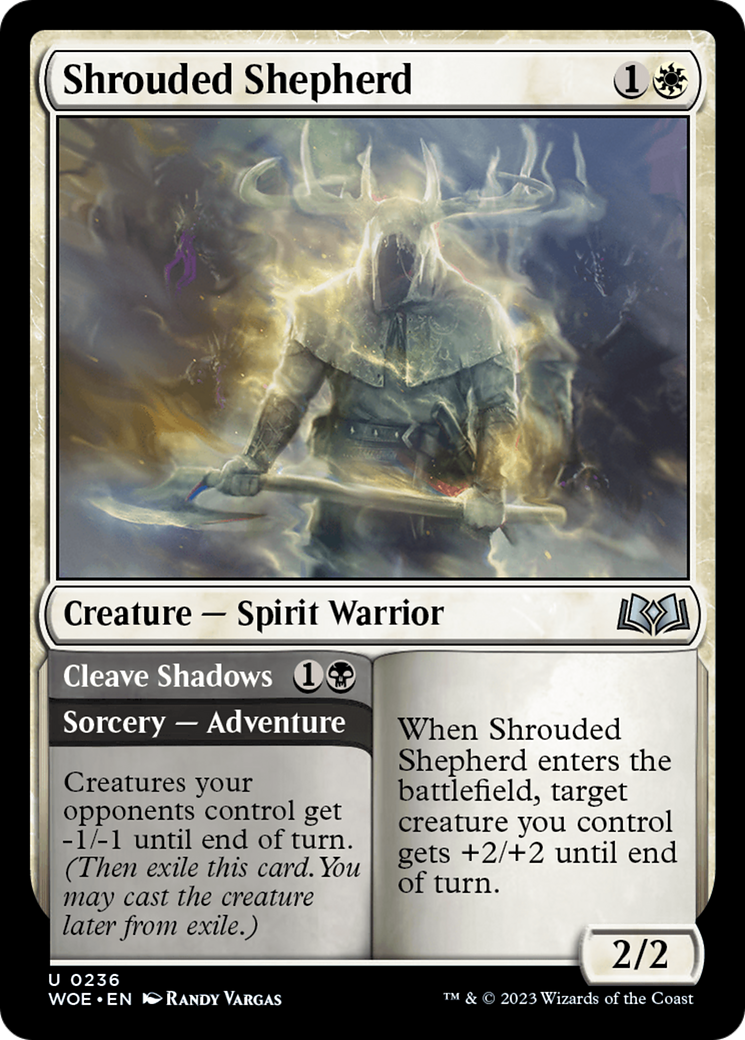 Shrouded Shepherd // Cleave Shadows [Wilds of Eldraine] | Good Games Morley