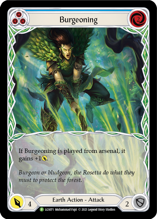 Burgeoning (Blue) [LGS071] (Promo)  Rainbow Foil | Good Games Morley